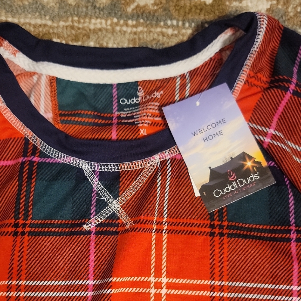 Cuddl Duds Red and Blue Kids Pajama Set